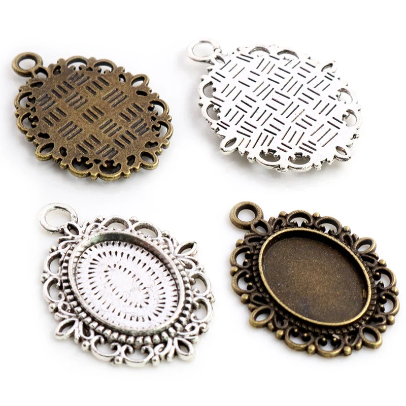 10pcs 13x18mm Inner Size Antique Silver Plated And Bronze Simple Style Cameo Cabochon Base Setting Pendant necklace findings
10pcs 13x18mm Inner Size Antique Silver Plated And Bronze Simple Style Cameo Cabochon Base Setting Pendant necklace findings