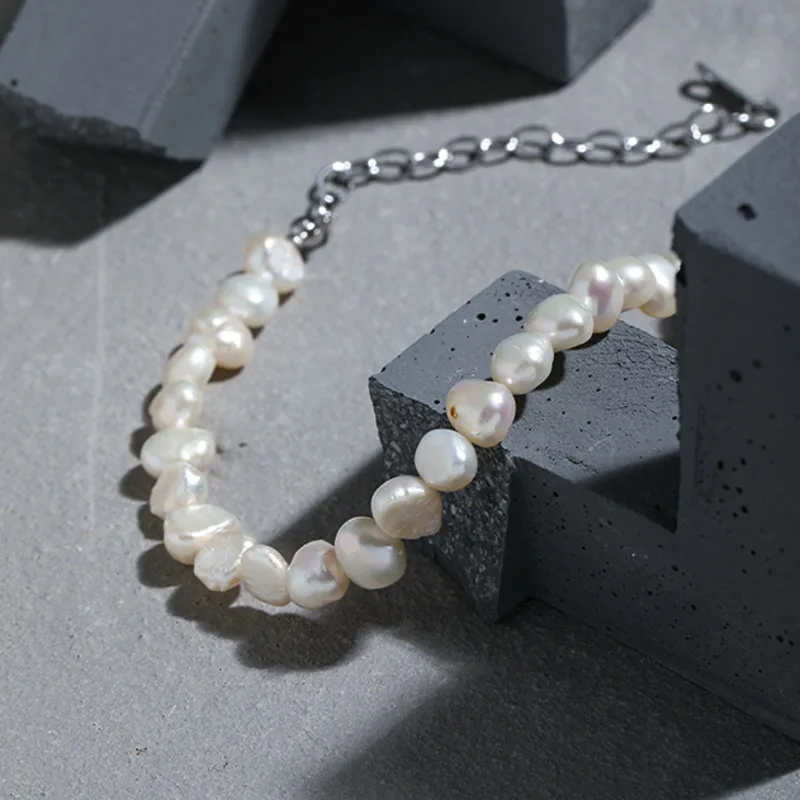 S925 Sterling Silver Natural Freshwater Pearl Cross Eye Bracelet Ins Luxury Design Irregular Pulseira Feminina Korean Jewelry
S925 Sterling Silver Natural Freshwater Pearl Cross Eye Bracelet Ins Luxury Design Irregular Pulseira Feminina Korean Jewelry