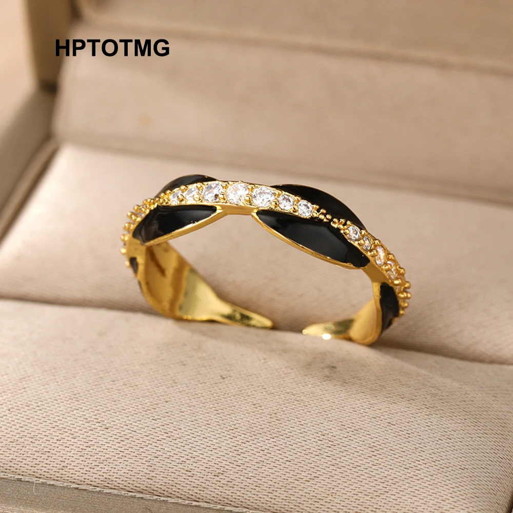 Vintage Black Dripping Oil Gold Opening Rings for Women Gothic CZ Pave Zircon Wedding Rings 2021 Trend Jewelry Party Gifts bague
Vintage Black Dripping Oil Gold Opening Rings for Women Gothic CZ Pave Zircon Wedding Rings 2021 Trend Jewelry Party Gifts bague