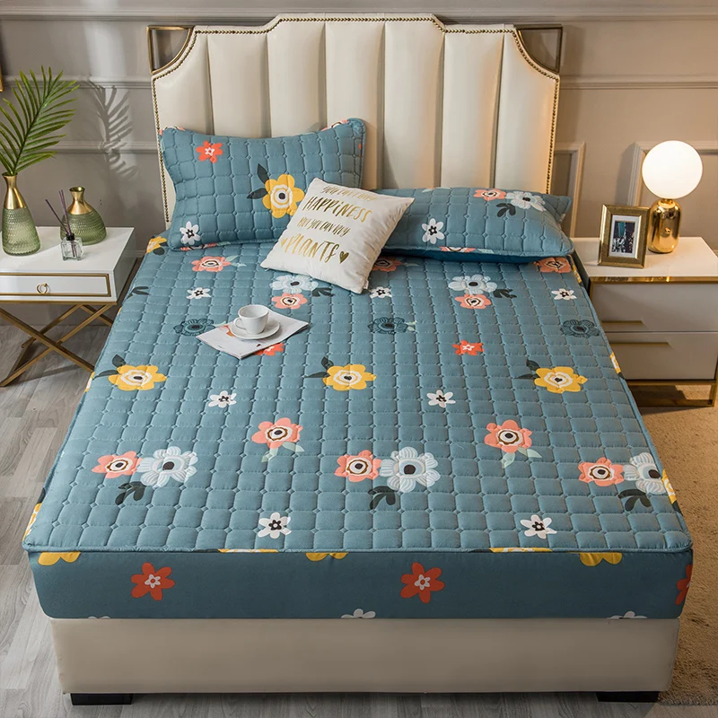 Fashion Printing Bedspread Reactive Dyeing Warm Mattress Cover Washable Pad 180*200 Three Layer Quilting Fitted Double Bed Sheet
Fashion Printing Bedspread Reactive Dyeing Warm Mattress Cover Washable Pad 180*200 Three Layer Quilting Fitted Double Bed Sheet