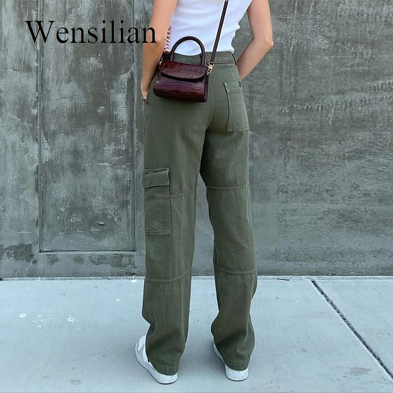 Vintage Baggy Jeans Women's Pockets Wide Leg Cargo Pants Streetwear Green Casual Low Waist Denim Straight Trousers 2021
Vintage Baggy Jeans Women's Pockets Wide Leg Cargo Pants Streetwear Green Casual Low Waist Denim Straight Trousers 2021