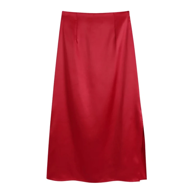 Hot Sale Women Red Satin Side Slit Midi Straight Skirt Casual Female High Waist Loose Clothes P2332
Hot Sale Women Red Satin Side Slit Midi Straight Skirt Casual Female High Waist Loose Clothes P2332