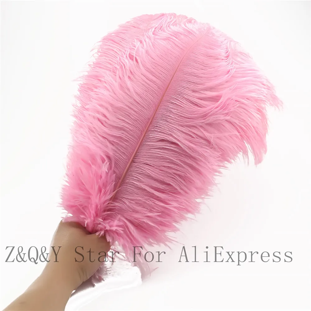 

Natural beautiful 35-40CM (14-16 inches) 10-100 ostrich hair dyed pink DIY craft jewelry clothing decorative feathers