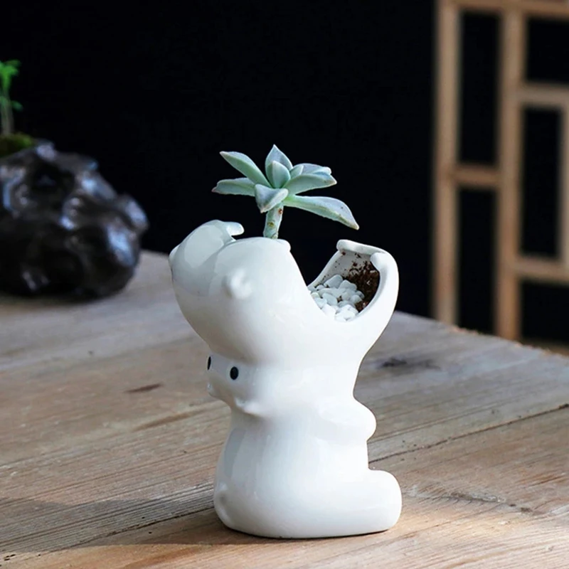 White Ceramic Hippo Flower Pot Multifunctional Succulent Container Holder Animal Flowerpot Succulent Bonsai Planters Pot
White Ceramic Hippo Flower Pot Multifunctional Succulent Container Holder Animal Flowerpot Succulent Bonsai Planters Pot