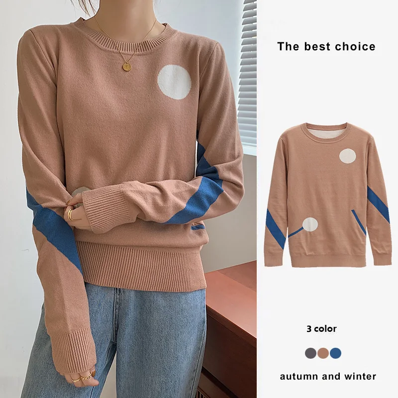 Round Neck Long-Sleeved Sweater Women'S Autumn Clothing Casual Wave Point Thickening Pull Loose Pullover Basic Top
Round Neck Long-Sleeved Sweater Women'S Autumn Clothing Casual Wave Point Thickening Pull Loose Pullover Basic Top