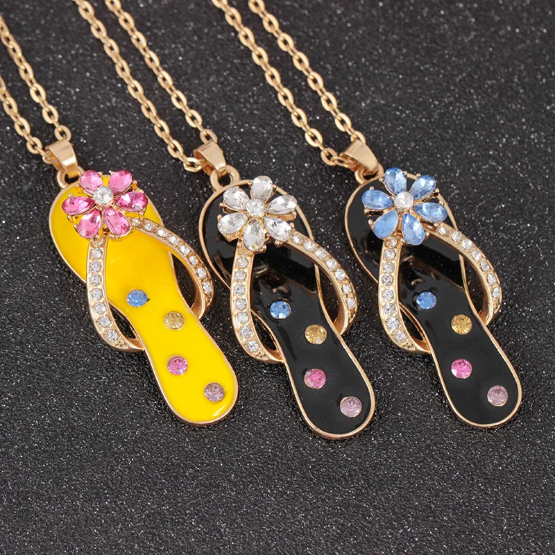 Fashion Colorful Painting Oil Rotating Flower Flip Flop Pendant Chain Necklace for Women Flip Flop Necklace Gift
Fashion Colorful Painting Oil Rotating Flower Flip Flop Pendant Chain Necklace for Women Flip Flop Necklace Gift