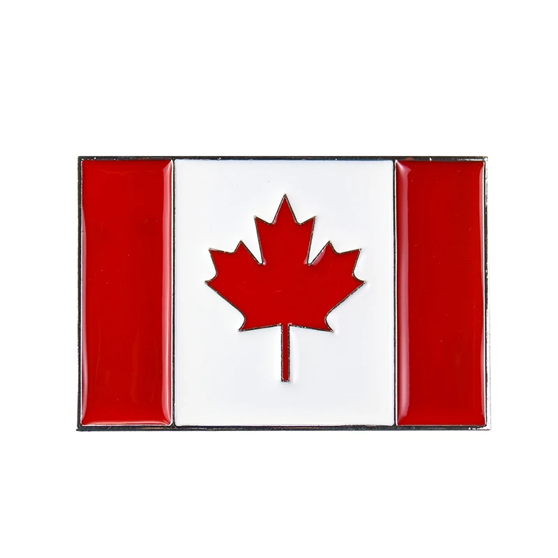 

National Canada Flag Belt Buckle Cowboy Maple Leaf Jeans Gift Belt Buckle Silver Finish 4cm Width Loop DIY Accessories