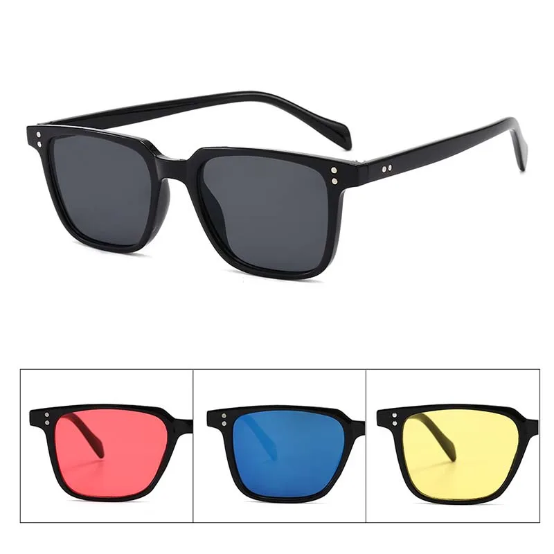 New Square Sunglasses Men Women Retro Metal Rivet Small Frame Sun Glasses Fashion Photochromic Ocean Lens Eyeglasses | Аксессуары для