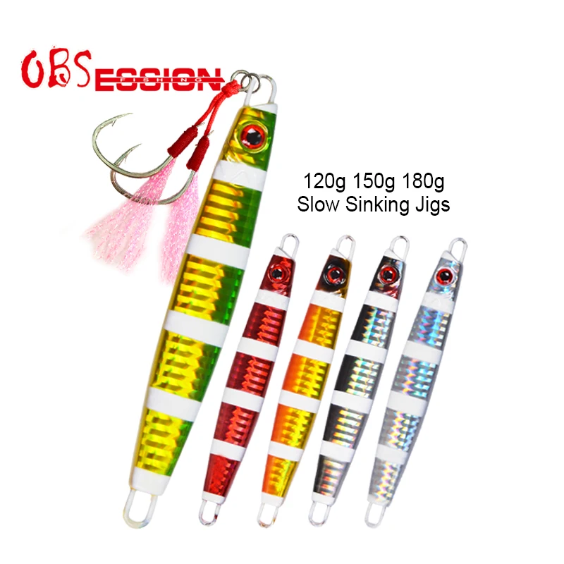 OBSESSION 100g120g150g180g Slow Sinking Artificial Metal Bait Jigging Fishing Lures Sea Baits Luminous Sea Jigging Lures
OBSESSION 100g120g150g180g Slow Sinking Artificial Metal Bait Jigging Fishing Lures Sea Baits Luminous Sea Jigging Lures