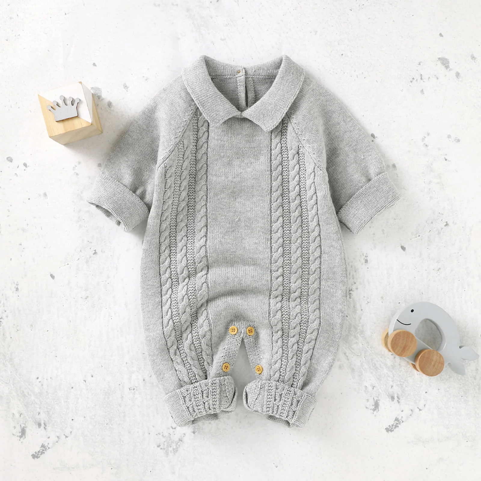 Autumn Baby Boys Girls Casual Jumpsuits Infant Unisex Solid Color Turn-Down Neck Long Sleeves Knitted Rompers Buttons 3-24M
Autumn Baby Boys Girls Casual Jumpsuits Infant Unisex Solid Color Turn-Down Neck Long Sleeves Knitted Rompers Buttons 3-24M