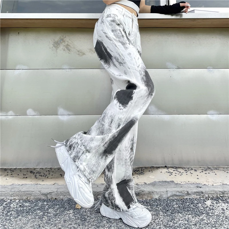 High Waist Women Jeans Streetwear Tie Dye Euro American Fashion Wide Leg Pants Casual Straight Baggy Ladies White Denim Trouser
High Waist Women Jeans Streetwear Tie Dye Euro American Fashion Wide Leg Pants Casual Straight Baggy Ladies White Denim Trouser