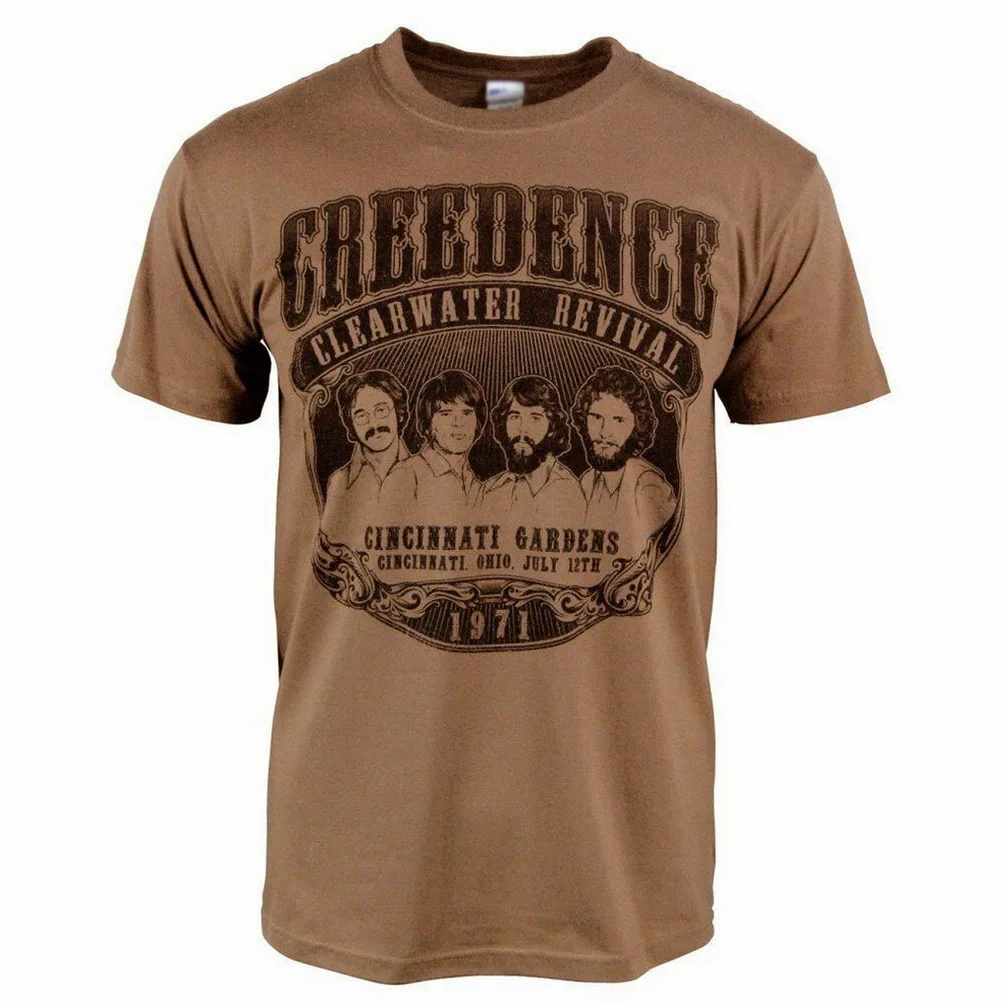 Мужская Ретро футболка Creedence Clearwater Revival черная с принтом CCR большие