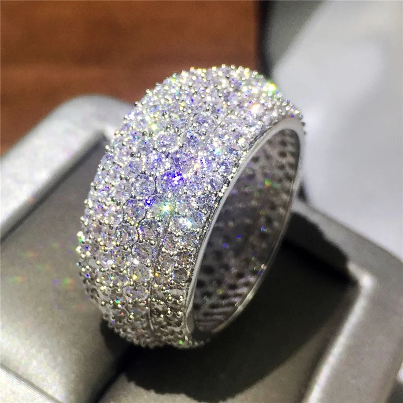 Big Luxury Ring Wieck Full Pave Diamond CZ 925 Sterling Silver Simulated stones Women Wedding Engagement Band Ring 
Big Luxury Ring Wieck Full Pave Diamond CZ 925 Sterling Silver Simulated stones Women Wedding Engagement Band Ring