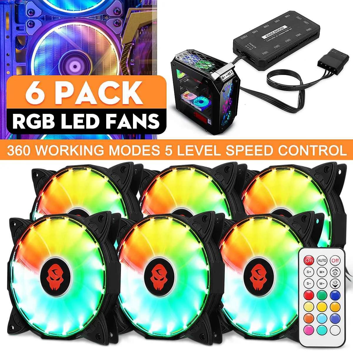 Кулер для ЦП, 6 шт., 4 контакта, RGB-подсветодиодный ка, 120 мм, с пультом дистанционного управления
Кулер для ЦП, 6 шт., 4 контакта, RGB-подсветодиодный ка, 120 мм, с пультом дистанционного управления