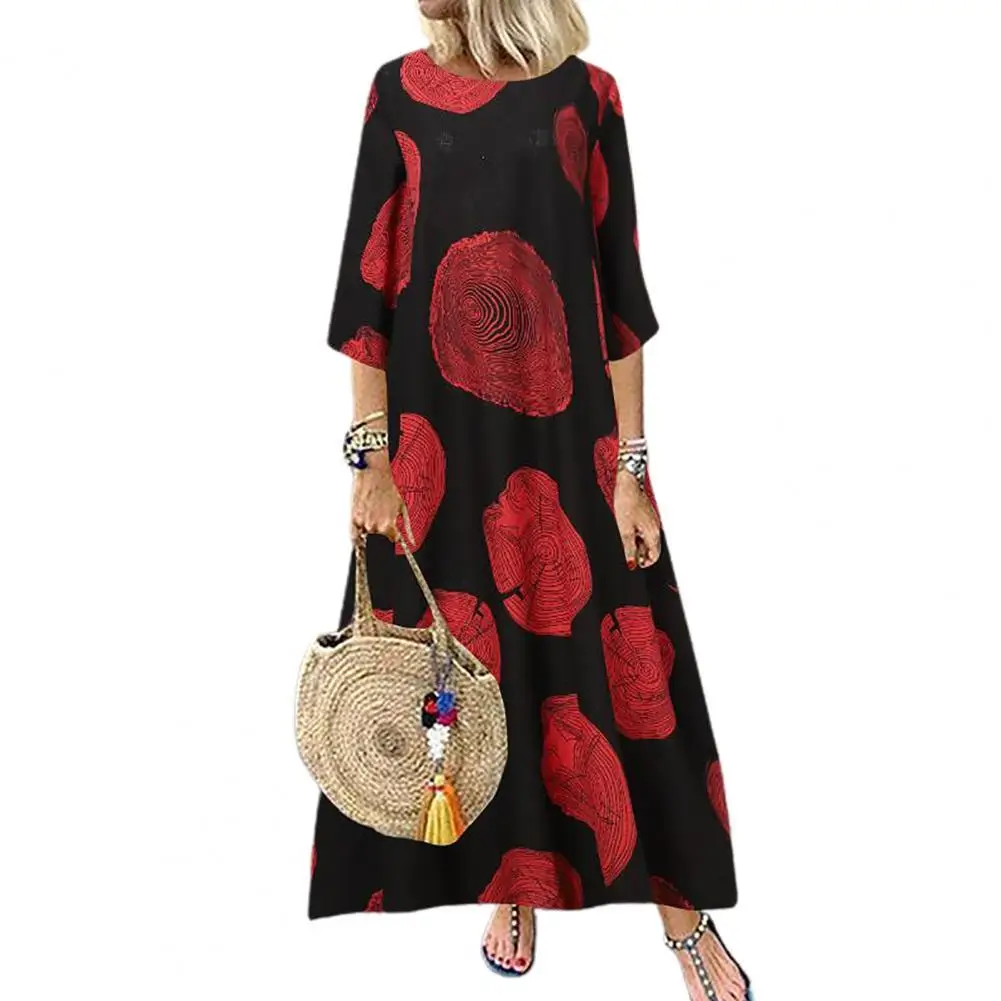 Maxi Dress Women Summer 3/4 Sleeve Vintage Printing Casual Sundress O Neck Large Hem Loose Women Long Dress Robe Femme
Maxi Dress Women Summer 3/4 Sleeve Vintage Printing Casual Sundress O Neck Large Hem Loose Women Long Dress Robe Femme