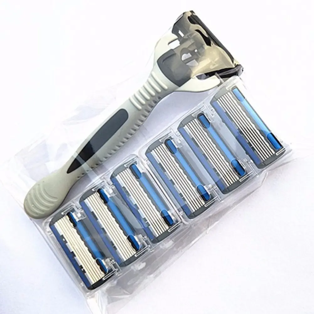 6 Layers Men's Safety Razor 1 Razor Holder + 7 Replacement Blades Head Cassette Hair Shaving Machine Face Knife Epilator trimmer
6 Layers Men's Safety Razor 1 Razor Holder + 7 Replacement Blades Head Cassette Hair Shaving Machine Face Knife Epilator trimmer