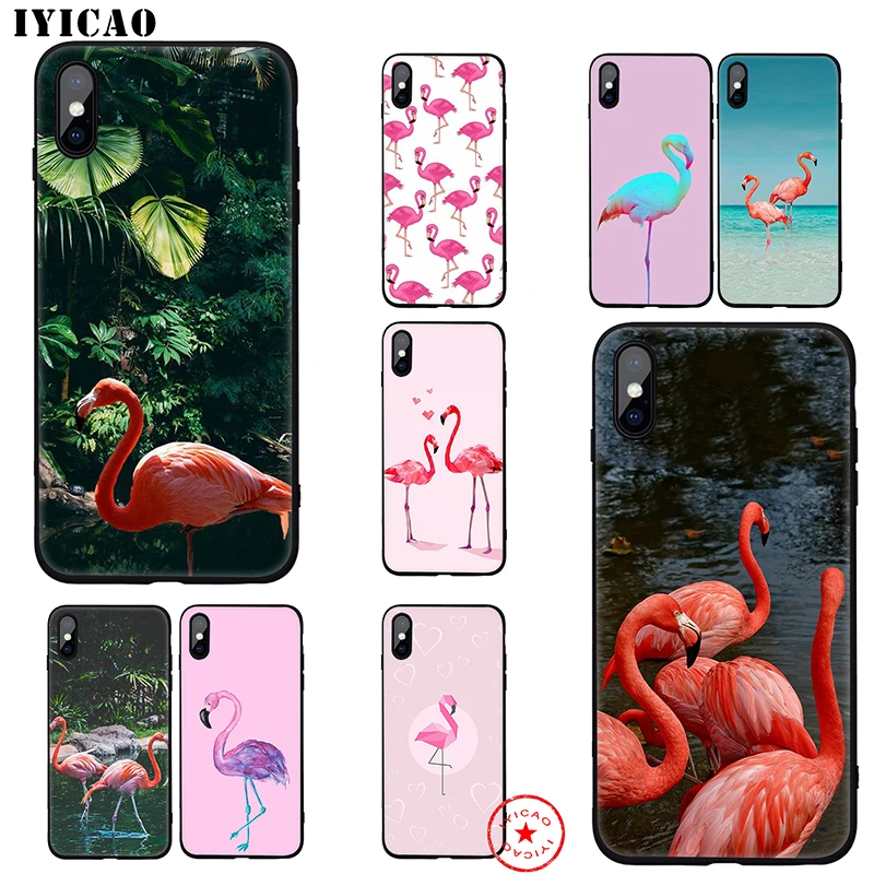 IYICAO flamingo Natural Soft Case for iphone 11 Pro Xr Xs Max 6 6s 7 8 Plus 5 5s Se Silicone TPU |