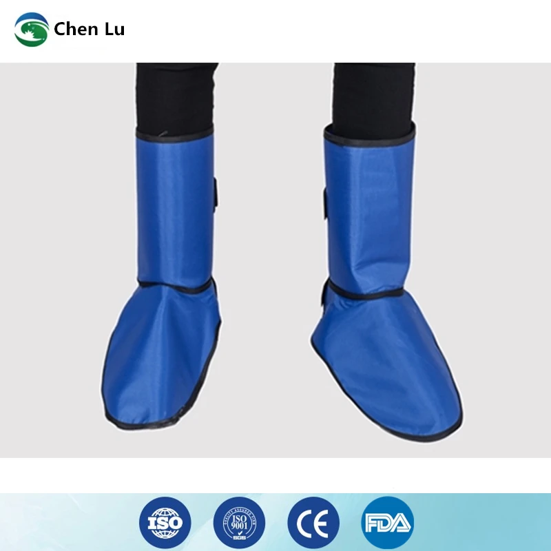 Direct selling radiological protection 0.35mmpb lead shoe cover x-ray radiation protective bottomless velcro shoe covers