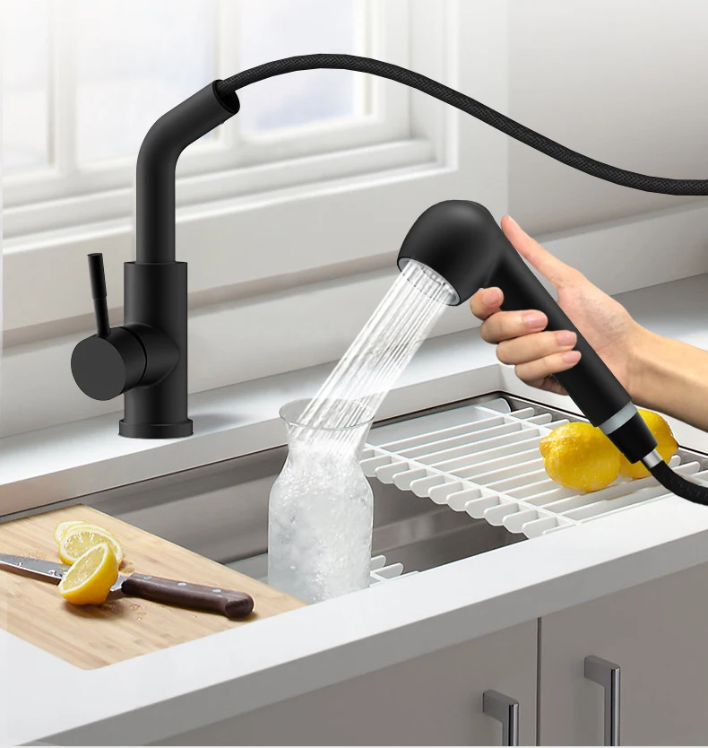 Выдвижной кухонный смеситель с одним отверстием для кухонной раковины 
Выдвижной кухонный смеситель с одним отверстием для кухонной раковины