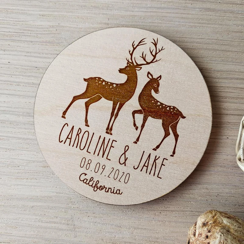 Fawn shape custom personalized wooden save date magnet commemorate the wedding save date
Fawn shape custom personalized wooden save date magnet commemorate the wedding save date
