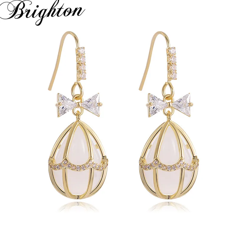 

Brighton Delicate Butterfly Zircon Dangle Earrings For Women Party Water Drop Opal Alloy Brincos Temperament Jewelry Gift Bijou