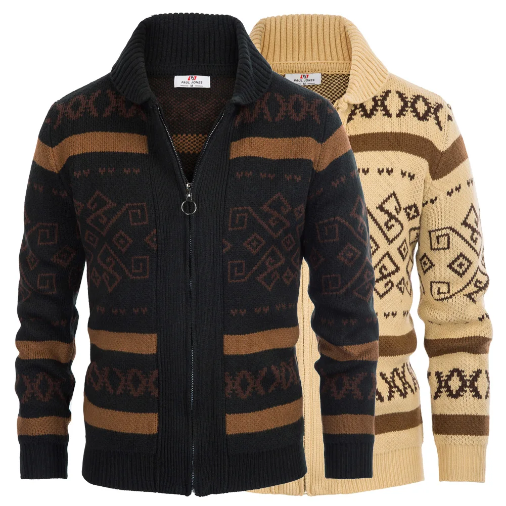 Casual Tops Men Shawl Collar Sweater Cardigan Long Sleeve Zip-up Knitted Coat Knitwear Fashion Jacquard Coats Male Autumn New
Casual Tops Men Shawl Collar Sweater Cardigan Long Sleeve Zip-up Knitted Coat Knitwear Fashion Jacquard Coats Male Autumn New