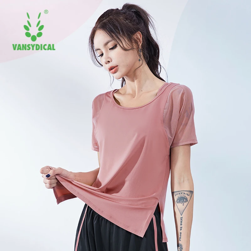 VANSYDICAL Running T Shirt Women Mesh Patchwork Sports Active Wear for Women Gym Clothing Short Sleeve Yoga Tops Workout Shirt
VANSYDICAL Running T Shirt Women Mesh Patchwork Sports Active Wear for Women Gym Clothing Short Sleeve Yoga Tops Workout Shirt