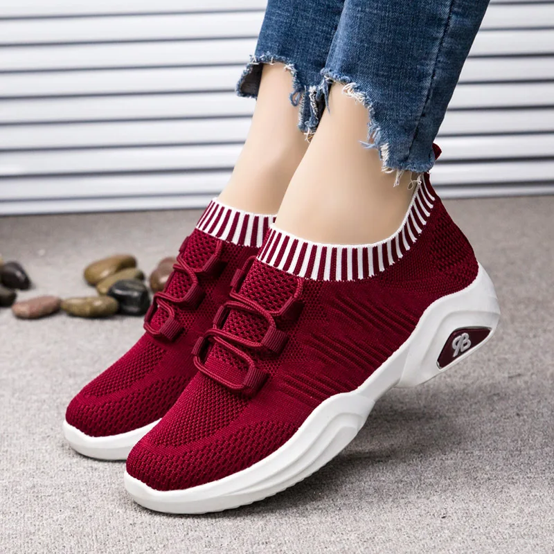 Women's Knitted Sneakers Outdoor Sports Lace-up Casual Shoes Comfortable Running Shoes Breathable Thick-soled Fitness Shoes
Women's Knitted Sneakers Outdoor Sports Lace-up Casual Shoes Comfortable Running Shoes Breathable Thick-soled Fitness Shoes