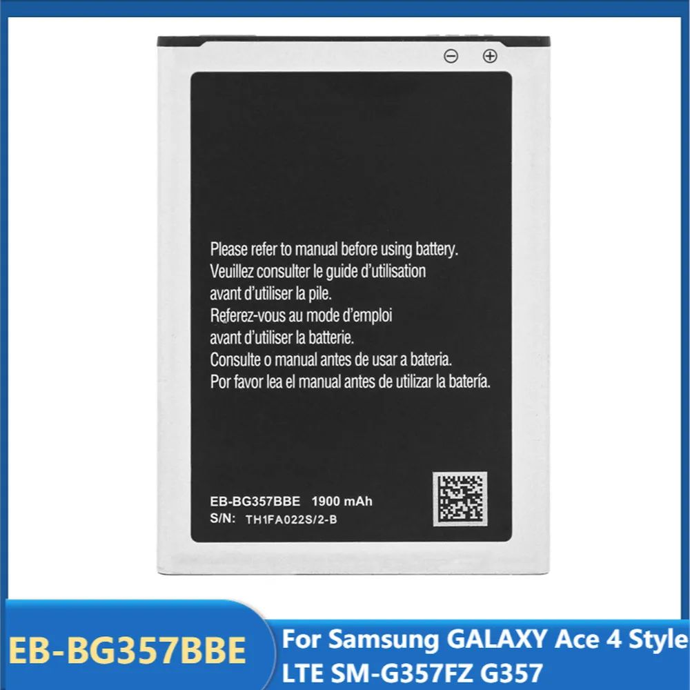 Original Replacement Phone Battery EB-BG357BBE For Samsung GALAXY Ace 4 Style LTE SM-G357FZ G357 Rechargable Batteries 1900mAh
Original Replacement Phone Battery EB-BG357BBE For Samsung GALAXY Ace 4 Style LTE SM-G357FZ G357 Rechargable Batteries 1900mAh