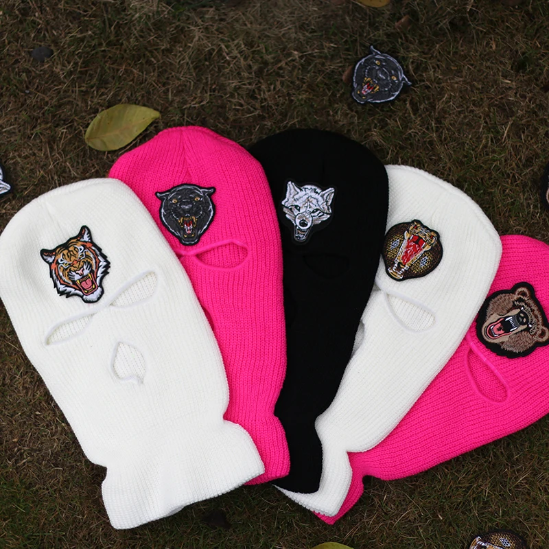 Replaceable animal embroidery Three-hole Balaclava Knit Hat Army Tactical Winter Ski Riding Mask Prom Party Warm Mask
Replaceable animal embroidery Three-hole Balaclava Knit Hat Army Tactical Winter Ski Riding Mask Prom Party Warm Mask