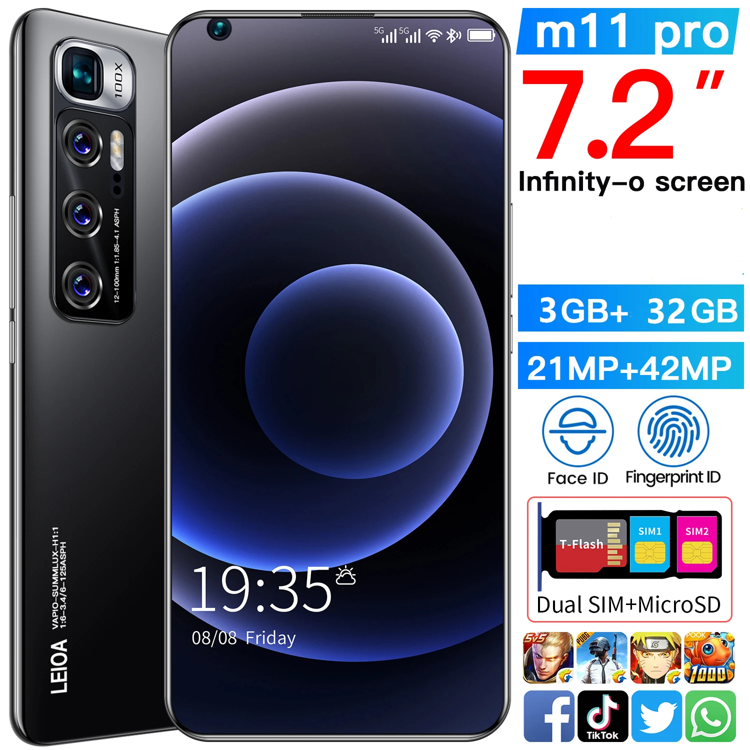 7.2 Inch HD Big Screen Smart Phone CECTDIGI M11 Pro 3GB RAM 32GB ROM Android 7.1 Smartphone Unlocked Dual Sim Cheap Mobile Phone
7.2 Inch HD Big Screen Smart Phone CECTDIGI M11 Pro 3GB RAM 32GB ROM Android 7.1 Smartphone Unlocked Dual Sim Cheap Mobile Phone