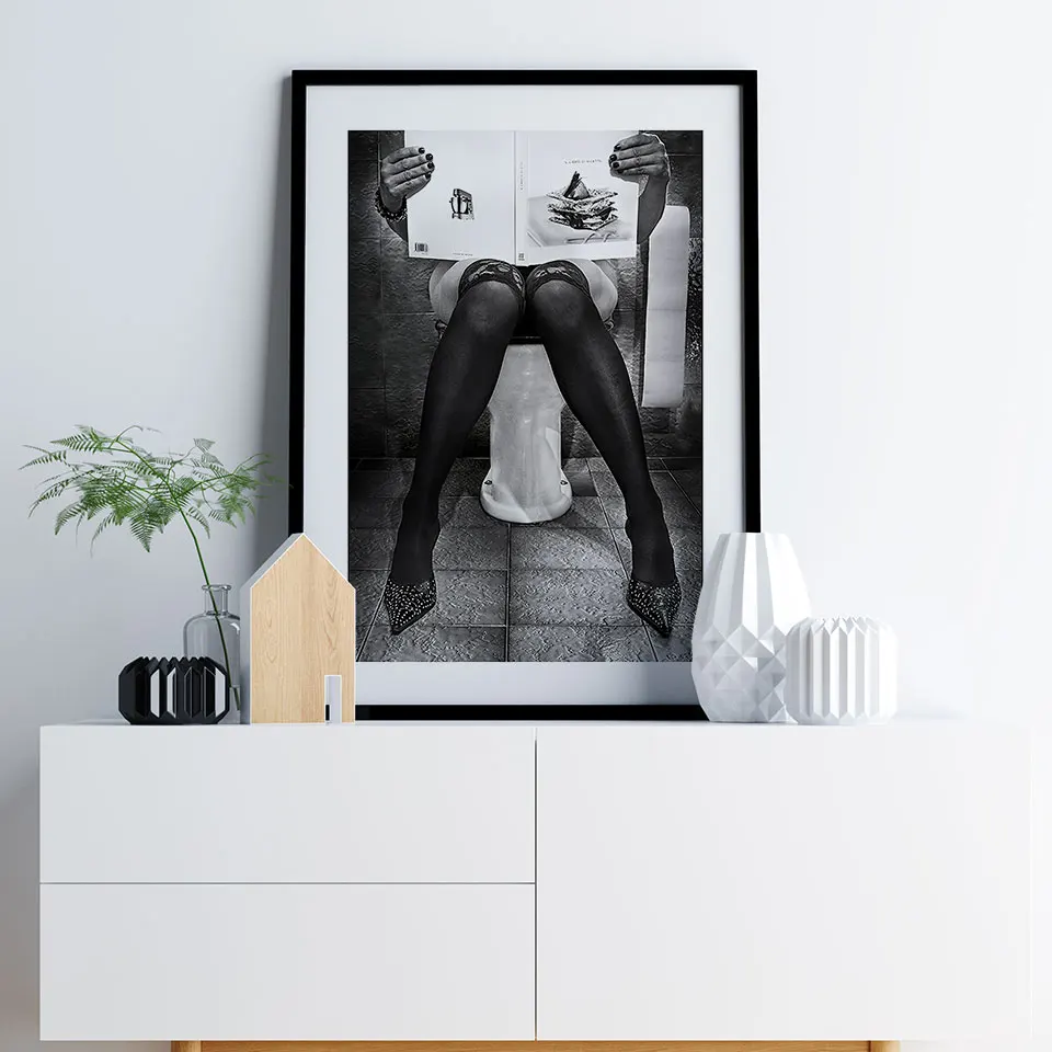 Read The Newspaper On The Toilet Poster Black White Women Photography Canvas Painting Wall Art Pictures For Living Room
Read The Newspaper On The Toilet Poster Black White Women Photography Canvas Painting Wall Art Pictures For Living Room