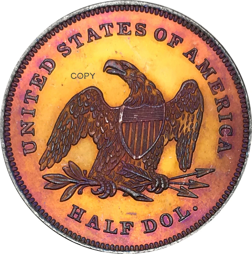 United States Of America 1839 Half Dollar Seated Liberty No Motto Brass Silver Plated Copy Coins
United States Of America 1839 Half Dollar Seated Liberty No Motto Brass Silver Plated Copy Coins