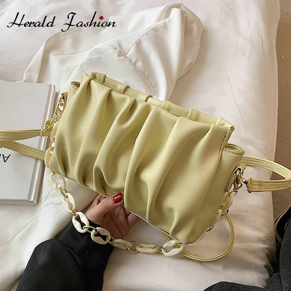 Folds Small PU Leather Armpit Crossbody Bags for Women 2021 Solid Color Fashion Chain Shoulder Handbags Women's Travel Tote Bags
Folds Small PU Leather Armpit Crossbody Bags for Women 2021 Solid Color Fashion Chain Shoulder Handbags Women's Travel Tote Bags