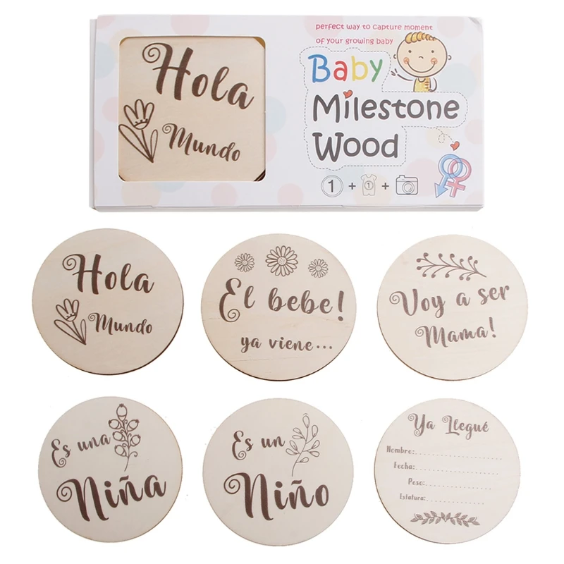 6 Pcs/Set Handmade Baby Milestone Cards Newborn Monthly Recording Cards Spanish Language Letters Flower Print Photocards
6 Pcs/Set Handmade Baby Milestone Cards Newborn Monthly Recording Cards Spanish Language Letters Flower Print Photocards
