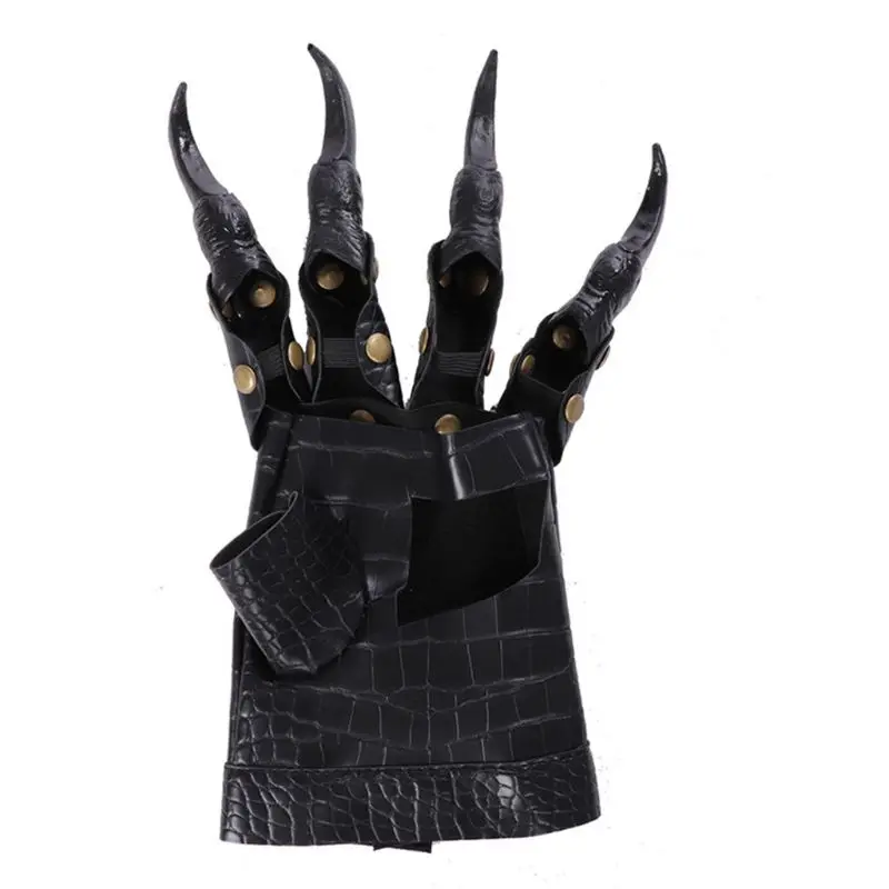 Unisex Gothic Punk Halloween Dragon Claw Gloves Metal Studded Long Finger Nail Faux Leather Mittens Cosplay Costume
Unisex Gothic Punk Halloween Dragon Claw Gloves Metal Studded Long Finger Nail Faux Leather Mittens Cosplay Costume