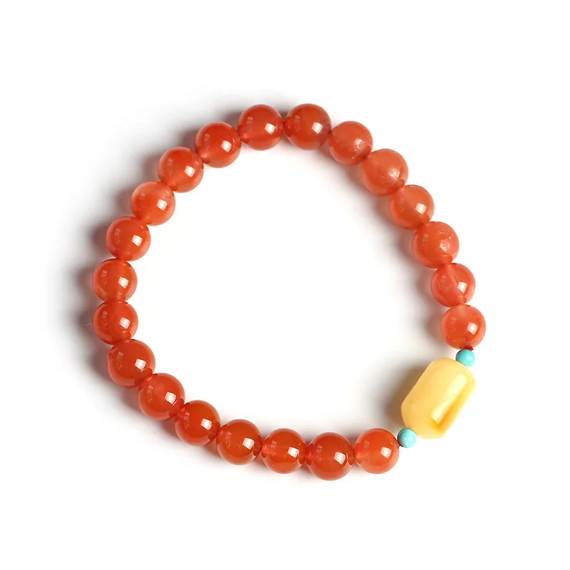 New Liangshan Natural South Red Agate Bracelet with Beeswax Barrel Bead Bracelets Female Models Jewelry Wholesale
New Liangshan Natural South Red Agate Bracelet with Beeswax Barrel Bead Bracelets Female Models Jewelry Wholesale