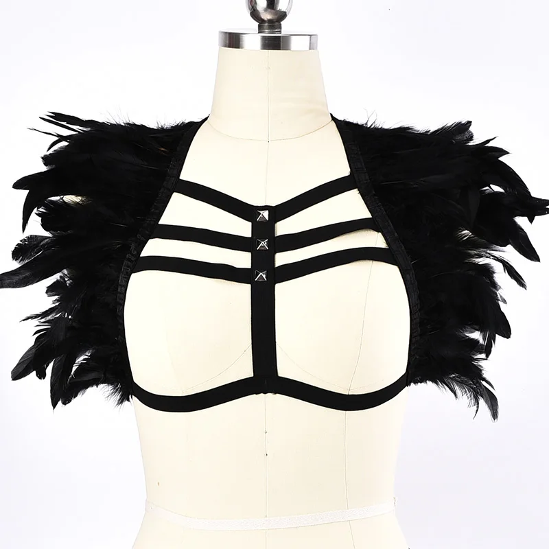 Feather Gothic Body Harness Belt Bondage Body Cage Women Garter Belt Lingerie Belts Rave wear Bondage Body Harness Belt
Feather Gothic Body Harness Belt Bondage Body Cage Women Garter Belt Lingerie Belts Rave wear Bondage Body Harness Belt
