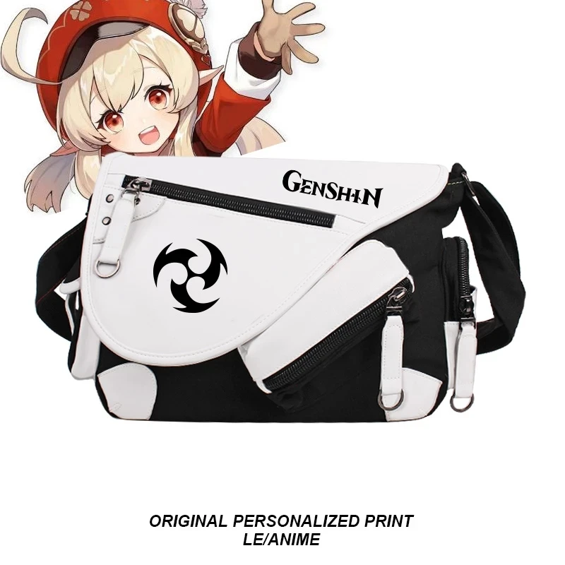 

2021 new game Genshin Impact KLEE VENTI Anime Peripheral Eye of God Wind Fire Thunder Two-dimensional Messenger Bag