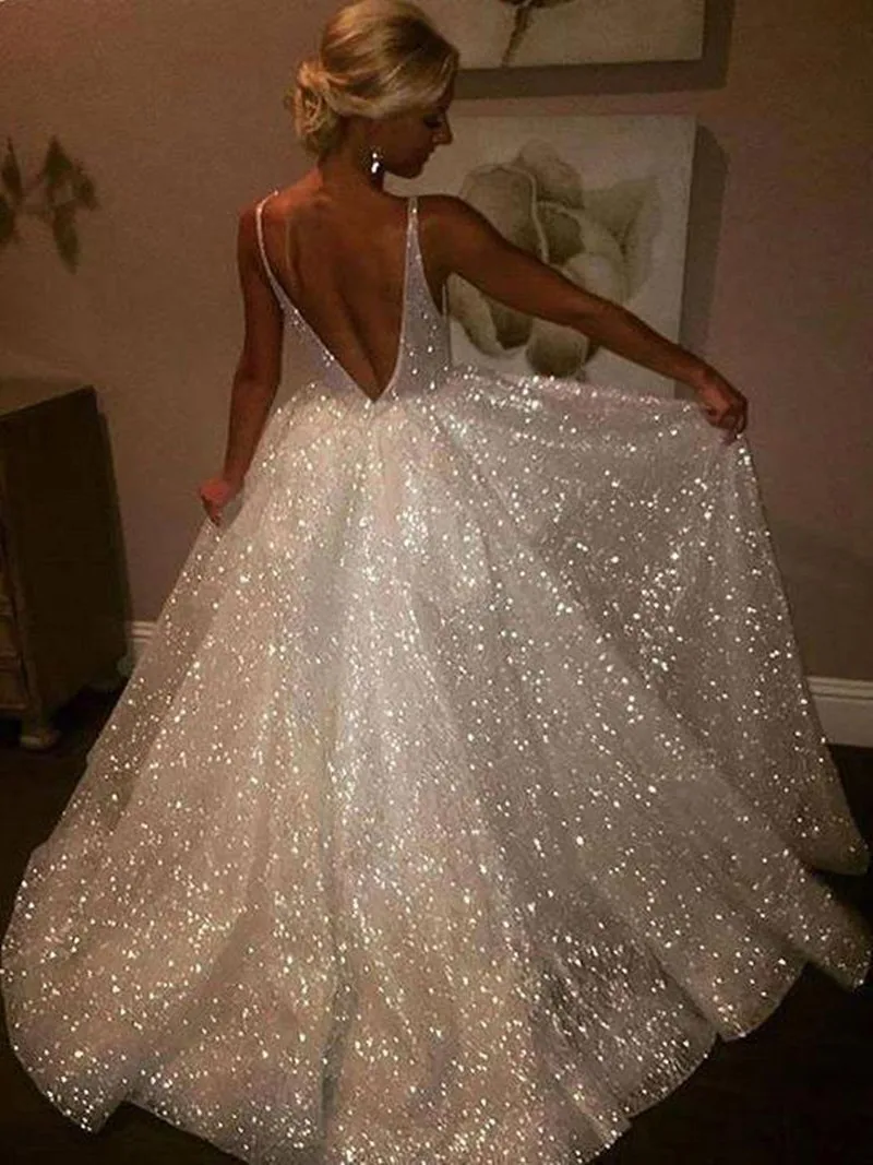 2020 Sexy Beach Wedding Dress Sequins Party Bridal Dresses vestido de noiva gelinlik Arabic mariee Backless
2020 Sexy Beach Wedding Dress Sequins Party Bridal Dresses vestido de noiva gelinlik Arabic mariee Backless
