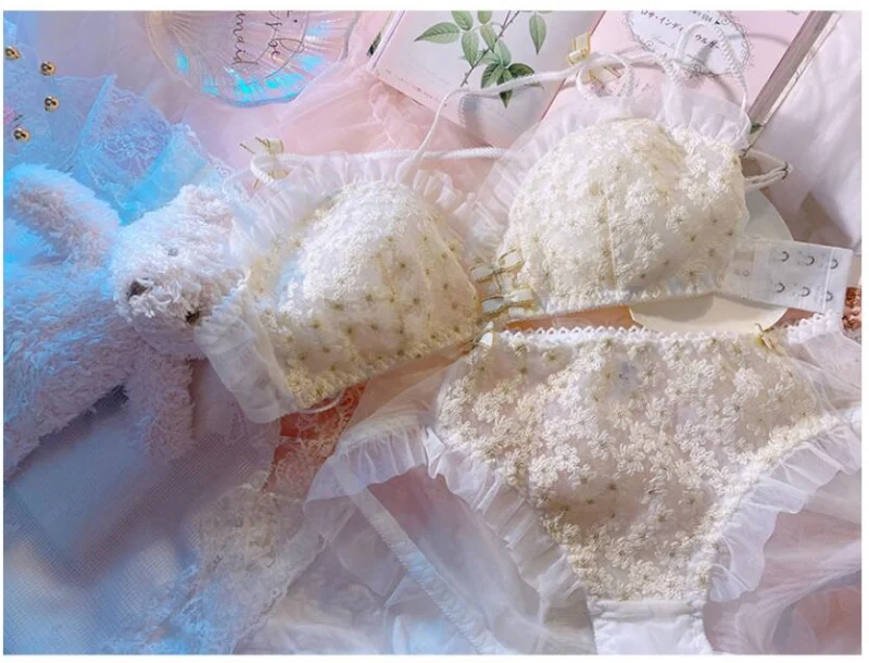 Lolita Sweet Sexy Lace Lingere Set Underwear Women Wire Free Bra and Panty 2021 Plus Size Transparent Bra Brief Thong New
Lolita Sweet Sexy Lace Lingere Set Underwear Women Wire Free Bra and Panty 2021 Plus Size Transparent Bra Brief Thong New