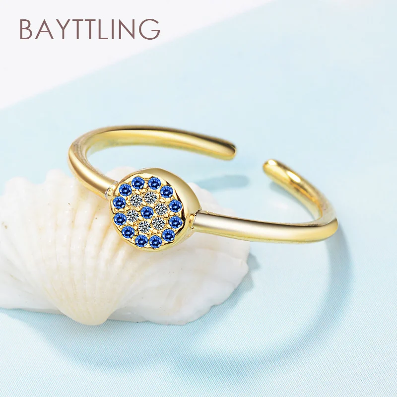 BAYTTLING Silver Color Gold/Silver Vintage Blue Round Zircon Open Ring For Women Fashion Jewelry Couple Gift
BAYTTLING Silver Color Gold/Silver Vintage Blue Round Zircon Open Ring For Women Fashion Jewelry Couple Gift