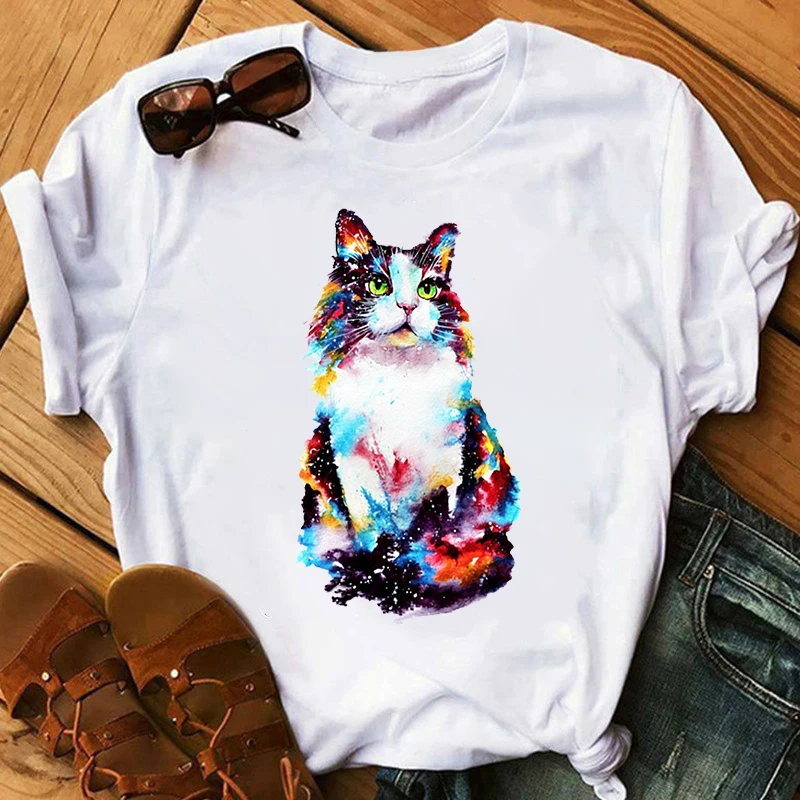 Colorful Cat Graphic Print T Shirts Women Harajuku Ullzang Fashion T-shirt 90s Graphic Funny Print Tshirt Summer Top Tee Female
Colorful Cat Graphic Print T Shirts Women Harajuku Ullzang Fashion T-shirt 90s Graphic Funny Print Tshirt Summer Top Tee Female