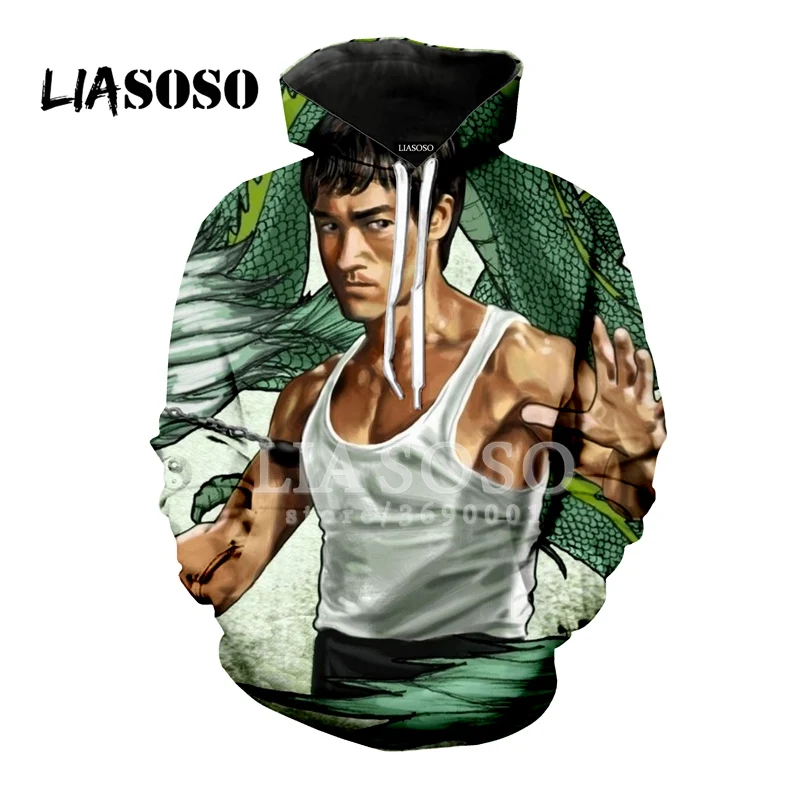 LIASOSO New Hoodie Sweatshirt 3D Print Unisex Bruce Lee Li Xiaolong Kongfu Star Hooded Hoodies Hipster Casual Outerwear A167
LIASOSO New Hoodie Sweatshirt 3D Print Unisex Bruce Lee Li Xiaolong Kongfu Star Hooded Hoodies Hipster Casual Outerwear A167