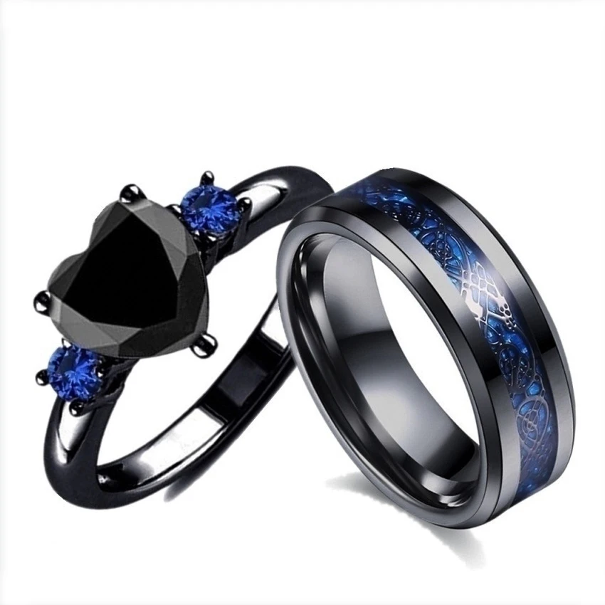 Popular Romantic Couple Ring Fashion Jewelry Anniversary Wedding Black Heart Cubic Zirconia Set Lover Gift
Popular Romantic Couple Ring Fashion Jewelry Anniversary Wedding Black Heart Cubic Zirconia Set Lover Gift