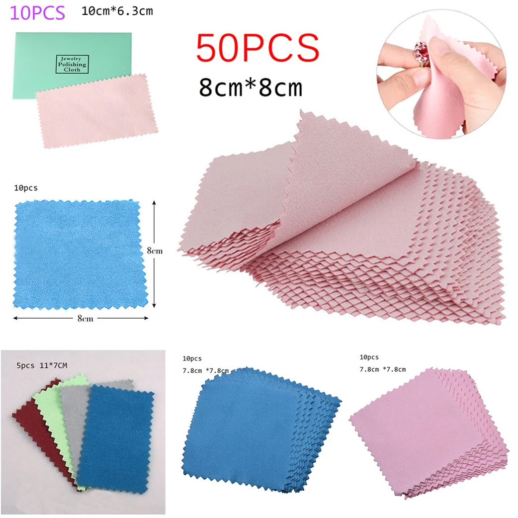 

5/10/50pcs Clean Cleaning Cloth Polishing Cloth For Sterling Silver Gold Platinum Jewelry Anti Tarnish