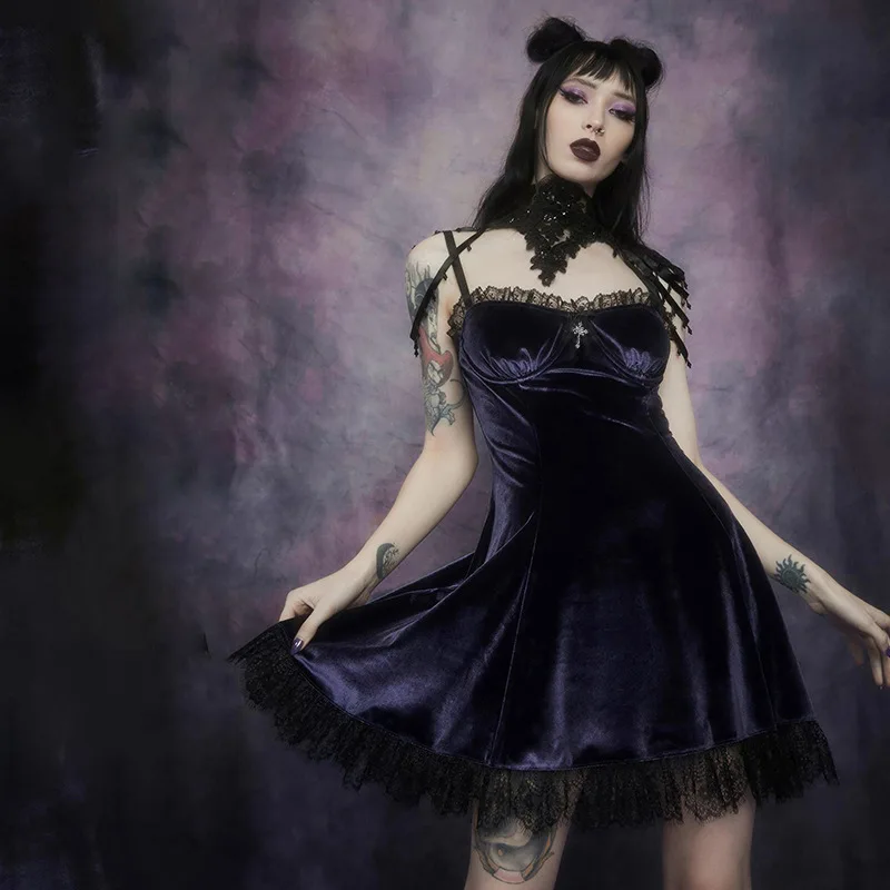 Gothic Lolita Dress Women Spaghetti Strap Spring High Waist Club Party Dresses Vintage Aesthetic Y2k Lace Sleeveless Dresses
Gothic Lolita Dress Women Spaghetti Strap Spring High Waist Club Party Dresses Vintage Aesthetic Y2k Lace Sleeveless Dresses