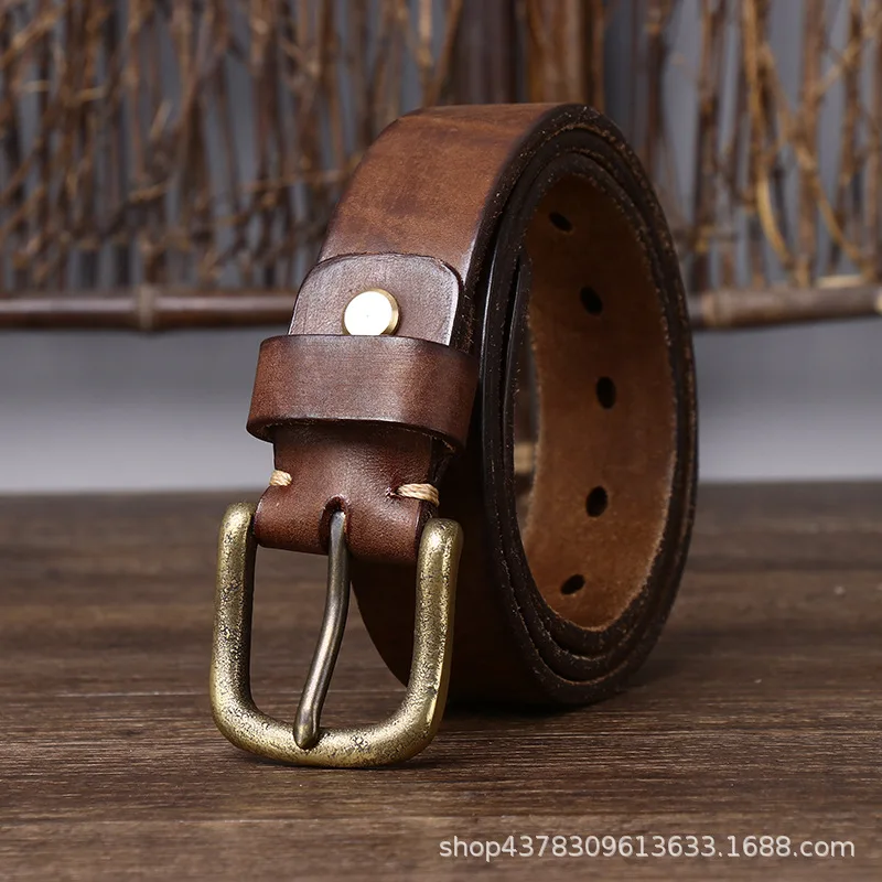 Male Retro Fashion Pin Buckle Belt for Men Head Layer Cowhide Genuine Leather Business Formal Luxury High-quality Designer Brand
Male Retro Fashion Pin Buckle Belt for Men Head Layer Cowhide Genuine Leather Business Formal Luxury High-quality Designer Brand