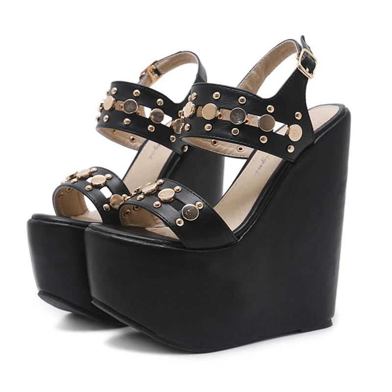 17cm Ultra Heels Gladiator Sandals Fashion Rivets High Heels Platform Wedges Shoes For Women Black High Heels With Buckle Sandal
17cm Ultra Heels Gladiator Sandals Fashion Rivets High Heels Platform Wedges Shoes For Women Black High Heels With Buckle Sandal