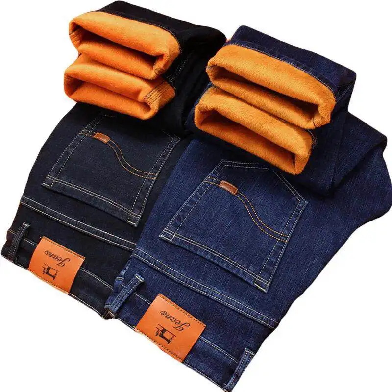 2020 Winter New Men's Warm Jeans Business Casual Elasticity Thick Slim Denim Pants Brand Trousers Black Plus Size 40
2020 Winter New Men's Warm Jeans Business Casual Elasticity Thick Slim Denim Pants Brand Trousers Black Plus Size 40